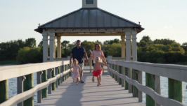 Jeff walking with his family